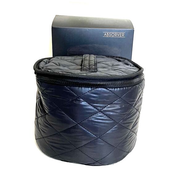 Quilted Wig Travel Case Black Thermal All In One Insulated Portable Absorver New - Picture 1 of 12